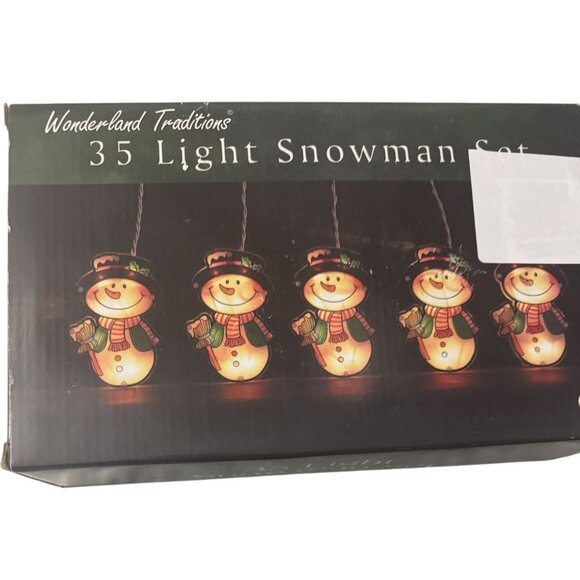 Light String 5 Snowmen NOB - Picture 1 of 4